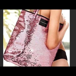 Gently loved Victoria’s Secret pink sequin tote
